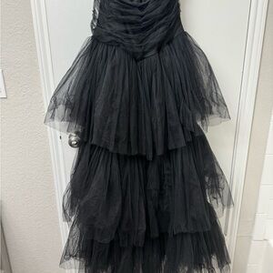 Elegant Black Layered Tulle Dress